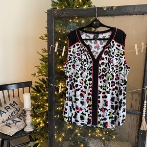 Worthington Animal Print 3X Blouse “tank”